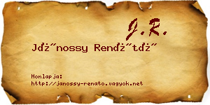 Jánossy Renátó névjegykártya